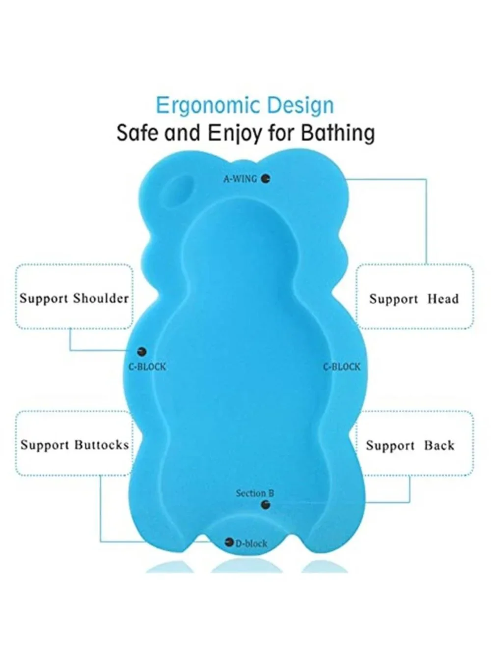 Baby Bath Cushion Infant Sponge Bath Mat Non Slip Newborn Toddler Support